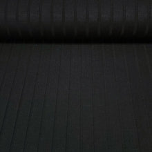 Load image into Gallery viewer, Viscose Spandex Euro Knit Fabric: Solid Black with Rib Texture, Great Quality Soft and Silky Fabric, 4-way stretch. Sold by the 1/2 yard.
