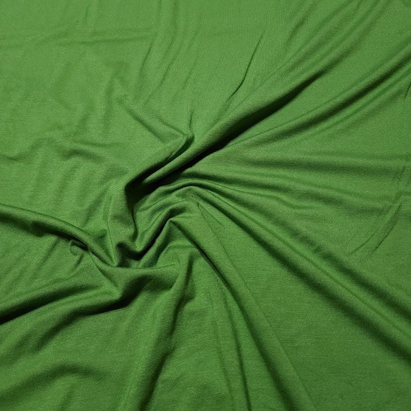 Silky Viscose Spandex Euro Knit Fabric - Beautiful Solid Green Sage Color - 4-Way Stretch - Sold by the 1/2 Yard