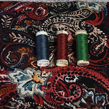 Load image into Gallery viewer, Viscose Spandex Euro Knit Fabric: Beautiful Paisley Print, Excellent Quality Soft and Silky Fabric, 4-way stretch. Sold by the 1/2 yard.
