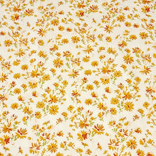 Load image into Gallery viewer, Cotton Spandex Euro Knit Fabric: Dainty Purple or Yellow Beige Floral, Excellent Quality Soft Fabric, 4-way stretch. Sold by the 1/2 yard.
