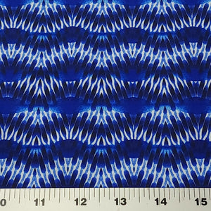 SWIM Fabric: Nylon Spandex Knit, Swimwear Fabric, Wavy Tropical Blue Print. Great Quality For Swimsuit and Activewear. Sold by the 1/2 yard