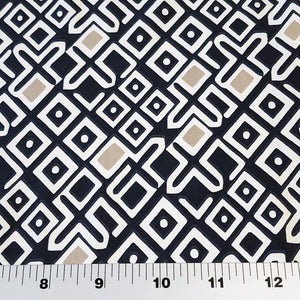 SWIM Fabric: Nylon Spandex Knit, Swimwear Fabric, Black Taupe White Print. Great Quality For Swimsuit and Activewear. Sold by the 1/2 yard