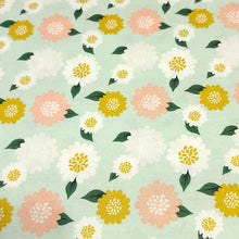 Load image into Gallery viewer, 100% Cotton Woven, Mint Hibiscus Flowers and Hunter Green Foliage by Riley Blake Designs, Fun Coordinating Prints, Sold by the 1/2 Yard
