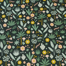 Load image into Gallery viewer, 100% Cotton Woven, Mint Hibiscus Flowers and Hunter Green Foliage by Riley Blake Designs, Fun Coordinating Prints, Sold by the 1/2 Yard
