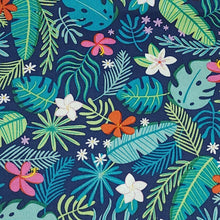 Load image into Gallery viewer, 100% Cotton Woven, Sunshine Blvd Navy and Fushia by Riley Blake Designs, Fun Tropical Hawaiian Print Fabric, Sold by the 1/2 Yard
