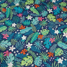 Load image into Gallery viewer, 100% Cotton Woven, Sunshine Blvd Navy and Fushia by Riley Blake Designs, Fun Tropical Hawaiian Print Fabric, Sold by the 1/2 Yard
