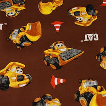 Load image into Gallery viewer, 100% Cotton Woven, Buildin Crew Wigglers by Riley Blake Designs, Cute CAT Trucks and Bulldozers, Versatile Fabric, Sold by the 1/2 Yard
