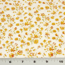 Load image into Gallery viewer, Cotton Spandex Euro Knit Fabric: Dainty Purple or Yellow Beige Floral, Excellent Quality Soft Fabric, 4-way stretch. Sold by the 1/2 yard.
