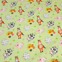 Load image into Gallery viewer, 100% Cotton Woven, Coloring on the Farm by Riley Blake Designs, Cows, Sheep, Lambs, Horses and Pig Fabric, Farm Fabric, Sold by the 1/2 Yard
