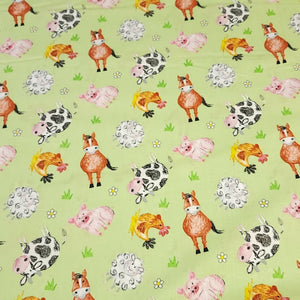 100% Cotton Woven, Coloring on the Farm by Riley Blake Designs, Cows, Sheep, Lambs, Horses and Pig Fabric, Farm Fabric, Sold by the 1/2 Yard