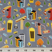 Load image into Gallery viewer, 100% Cotton Woven, Junior Crew at Work by Riley Blake Designs, Fun Dump Trucks and Cranes, Versatile Fabric, Sold by the 1/2 Yard
