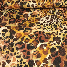 Load image into Gallery viewer, Animal Cheetah Print Double Brushed Polyester Knit Fabric, DBP, 4-Way Stretch, Black Brown Taupe, Soft and Versatile, Sold by the 1/2 yard
