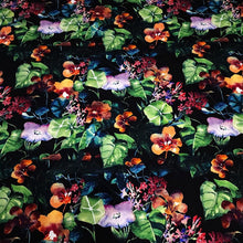 Load image into Gallery viewer, SWIM Fabric: Nylon Spandex, Swimwear Fabric, Pretty Tropical Rainforest Print, Great For Swimsuit and Activewear. Sold by the 1/2 yard
