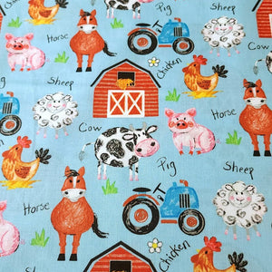 100% Cotton Woven, Coloring on the Farm by Riley Blake Designs, Cows, Sheep, Lambs, Horses and Pig Fabric, Farm Fabric, Sold by the 1/2 Yard