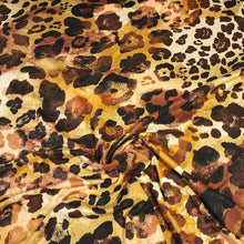 Load image into Gallery viewer, Animal Cheetah Print Double Brushed Polyester Knit Fabric, DBP, 4-Way Stretch, Black Brown Taupe, Soft and Versatile, Sold by the 1/2 yard
