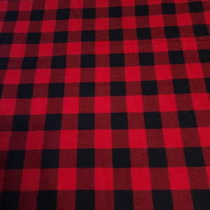 Cotton Flannel Fabric, Black and Red Buffalo Plaid. Adorable and Soft,  Soft and Cozy. Sold by the 1/2 yard.