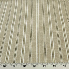 Load image into Gallery viewer, Cotton Linen Blend, Very Nice Taupe Beige Striped Fabric. Nice Breathable Fabric. No Stretch Woven, Sold by the 1/2 yard
