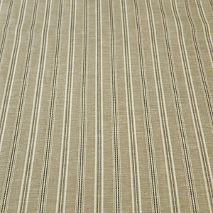 Cotton Linen Blend, Very Nice Taupe Beige Striped Fabric. Nice Breathable Fabric. No Stretch Woven, Sold by the 1/2 yard