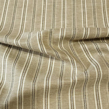 Load image into Gallery viewer, Cotton Linen Blend, Very Nice Taupe Beige Striped Fabric. Nice Breathable Fabric. No Stretch Woven, Sold by the 1/2 yard
