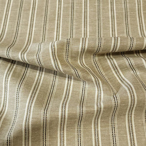 Cotton Linen Blend, Very Nice Taupe Beige Striped Fabric. Nice Breathable Fabric. No Stretch Woven, Sold by the 1/2 yard