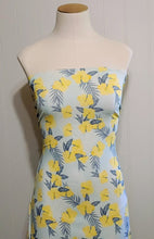 Load image into Gallery viewer, Swim Fabric: Nylon Spandex Swimsuit Fabric, Cute Yellow Hibiscus Tropical Print Fabric, Nice Quality 4-Way Stretch, Sold by the Half Yard
