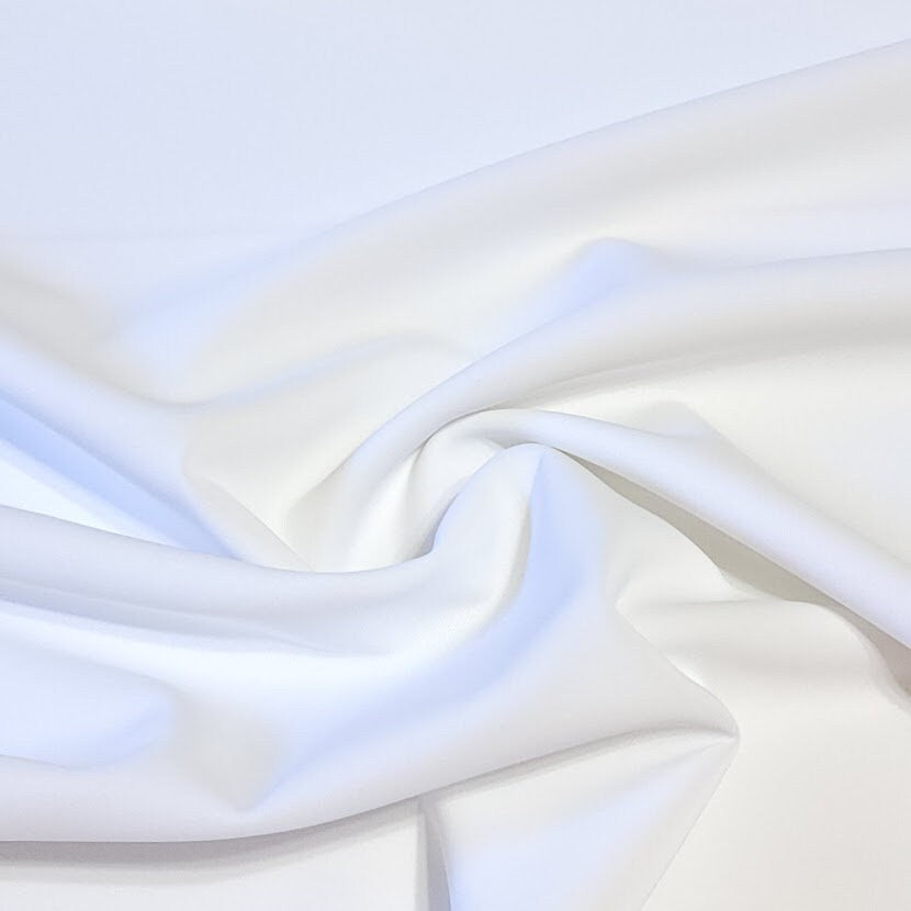 SWIM Fabric: Swimwear Spandex Knit Solid, White Swimsuit Fabric. Nice Feel and Drape for Activewear and Swimwear.  Sold by the 1/2 yard