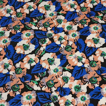 Load image into Gallery viewer, SWIM Fabric: Swimsuit Fabric, Swimwear Fabric, Fun Light Coral and Blue Floral. Very Nice For Swimsuit and Activewear. Sold by the 1/2 yard
