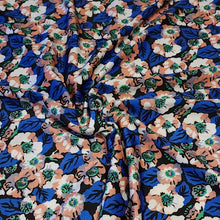 Load image into Gallery viewer, SWIM Fabric: Swimsuit Fabric, Swimwear Fabric, Fun Light Coral and Blue Floral. Very Nice For Swimsuit and Activewear. Sold by the 1/2 yard
