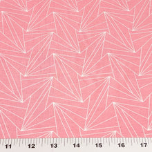 Load image into Gallery viewer, Knit Fabric Pink or Yellow Geometric Cotton Spandex Cute Stretch Knit Fabric For Kids 4 Way Stretch Quality Fabric, Sold by the 1/2 yard.
