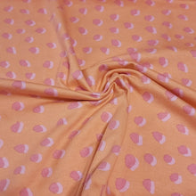 Load image into Gallery viewer, Cotton Knit Fabric Pink Cheetah Print Fabric Kids Fun Knit Fabric for Apparel on White or Blush Pink Cotton Spandex, Sold by the 1/2 Yard
