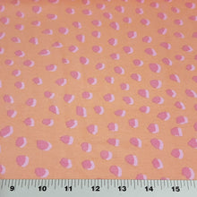 Load image into Gallery viewer, Cotton Knit Fabric Pink Cheetah Print Fabric Kids Fun Knit Fabric for Apparel on White or Blush Pink Cotton Spandex, Sold by the 1/2 Yard
