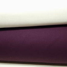 Load image into Gallery viewer, SWIM Fabric: Ribbed Nylon Spandex Knit, White or Purple, Great Quality For Activewear and Swimwear. 43/44 inch width Sold by the 1/2 yard
