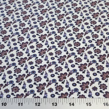 Load image into Gallery viewer, Cotton Spandex Euro Knit Fabric: Pretty Dainty Floral Prints, Excellent Quality Soft Fabric, 4-way stretch. Sold by the 1/2 yard.
