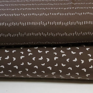 Butterfly fabric on Dusty Brown, Cotton Spandex Euro Knit Fabric, Fun and Soft Fabric, Quality Fabric, 4-way Stretch. Sold by the 1/2 yard.