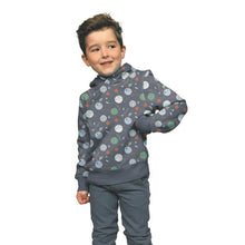 Load image into Gallery viewer, Knit Fabric For Kids European French Terry Knit: 4 Way Stretch Children&#39;s Fabric - Planets and Stars Galactic Space Design - 1/2 Yard
