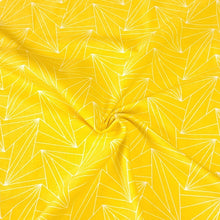 Load image into Gallery viewer, Knit Fabric Pink or Yellow Geometric Cotton Spandex Cute Stretch Knit Fabric For Kids 4 Way Stretch Quality Fabric, Sold by the 1/2 yard.
