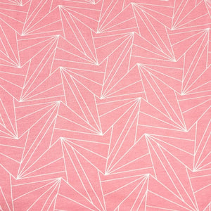 Knit Fabric Pink or Yellow Geometric Cotton Spandex Cute Stretch Knit Fabric For Kids 4 Way Stretch Quality Fabric, Sold by the 1/2 yard.