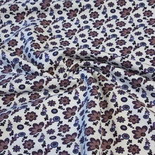 Load image into Gallery viewer, Cotton Spandex Euro Knit Fabric: Pretty Dainty Floral Prints, Excellent Quality Soft Fabric, 4-way stretch. Sold by the 1/2 yard.
