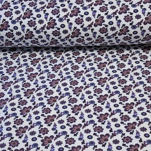 Cotton Spandex Euro Knit Fabric: Pretty Dainty Floral Prints, Excellent Quality Soft Fabric, 4-way stretch. Sold by the 1/2 yard.