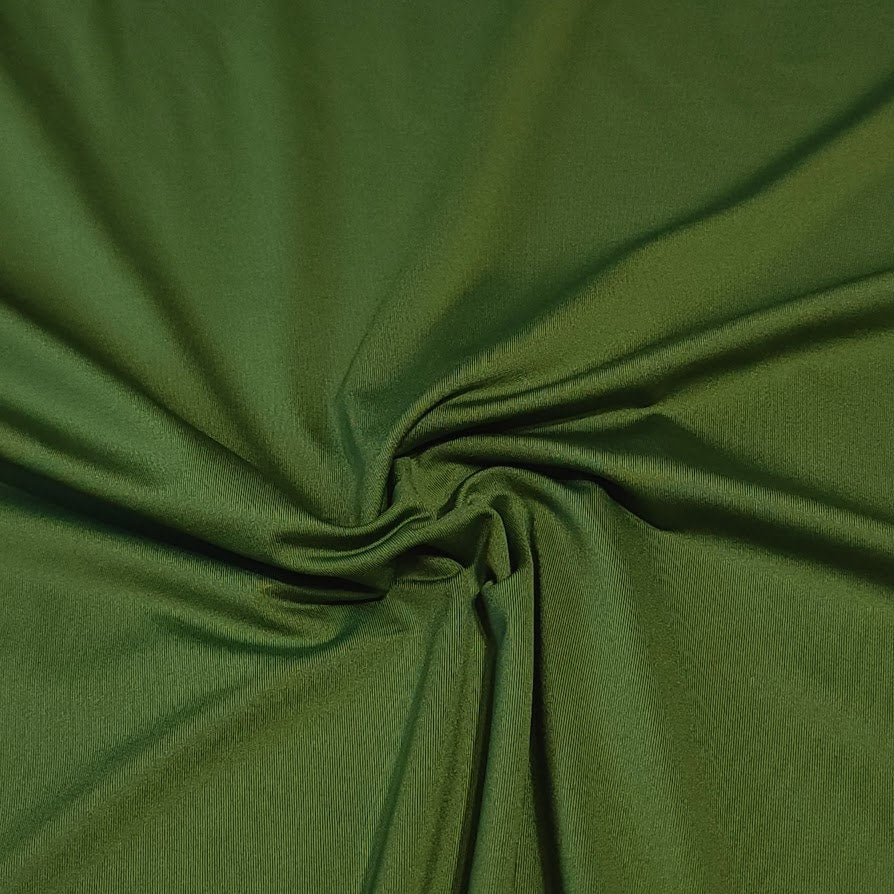 Swim Fabric, Dark Sage Solid. Nice feel and quality, medium weight Nylon Spandex, Perfect for swimwear, activewear. Sold by the 1/2 yard